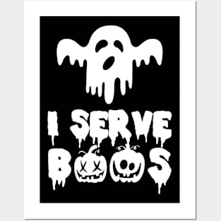 I Serve Boos Funny Halloween Drinking Bartender Ghost Barman Posters and Art